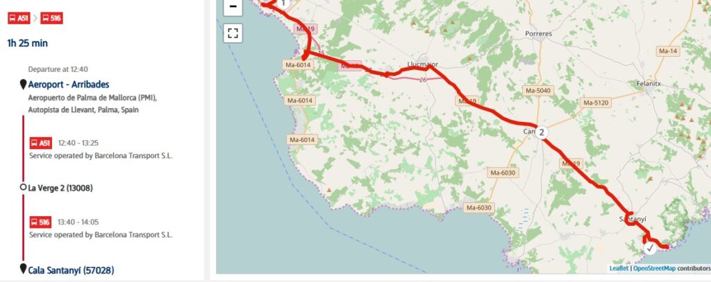 How to Spend a Long Weekend in Mallorca on a Budget bus route airport to santanyi